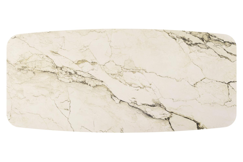 Orso tuintafel bootvorm in beige aluminium en volkeramiek Colorado Dunes - L 255 x B 115 x H 74.5 cm