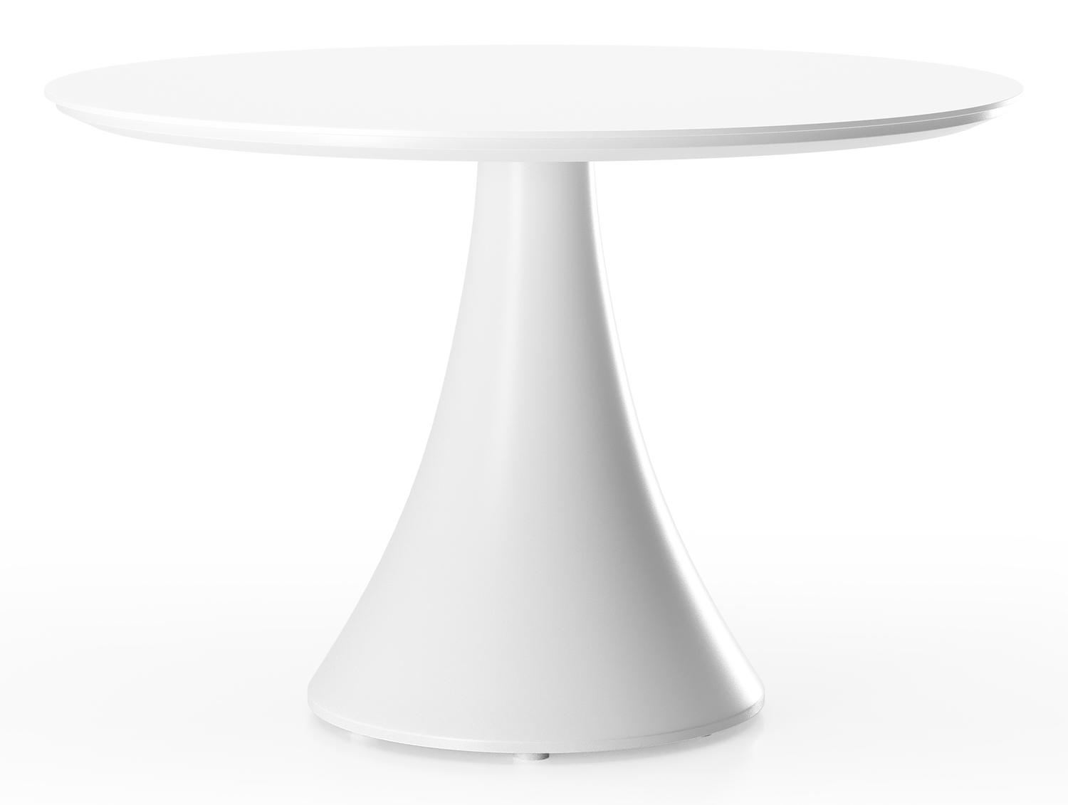 Fano loungetafel in wit aluminium en volkeramiek arctic white - Dia. 85 x H 55 cm