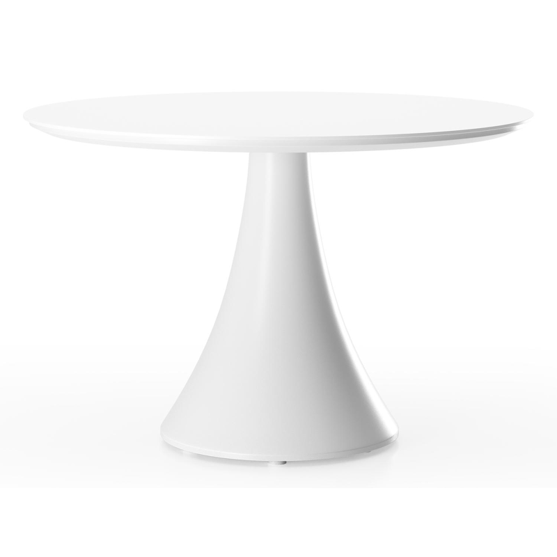 Fano loungetafel in wit aluminium en volkeramiek arctic white - Dia. 85 x H 55 cm