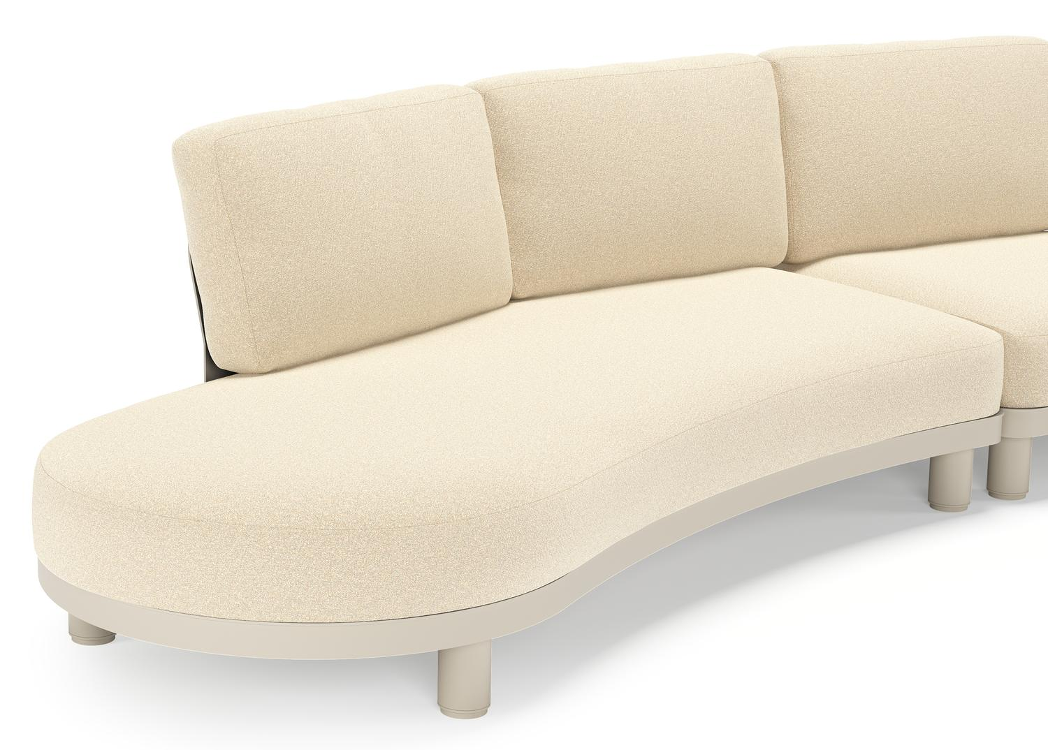 Donato loungebank in beige aluminium met all weather solica Soul Papyrus kussen