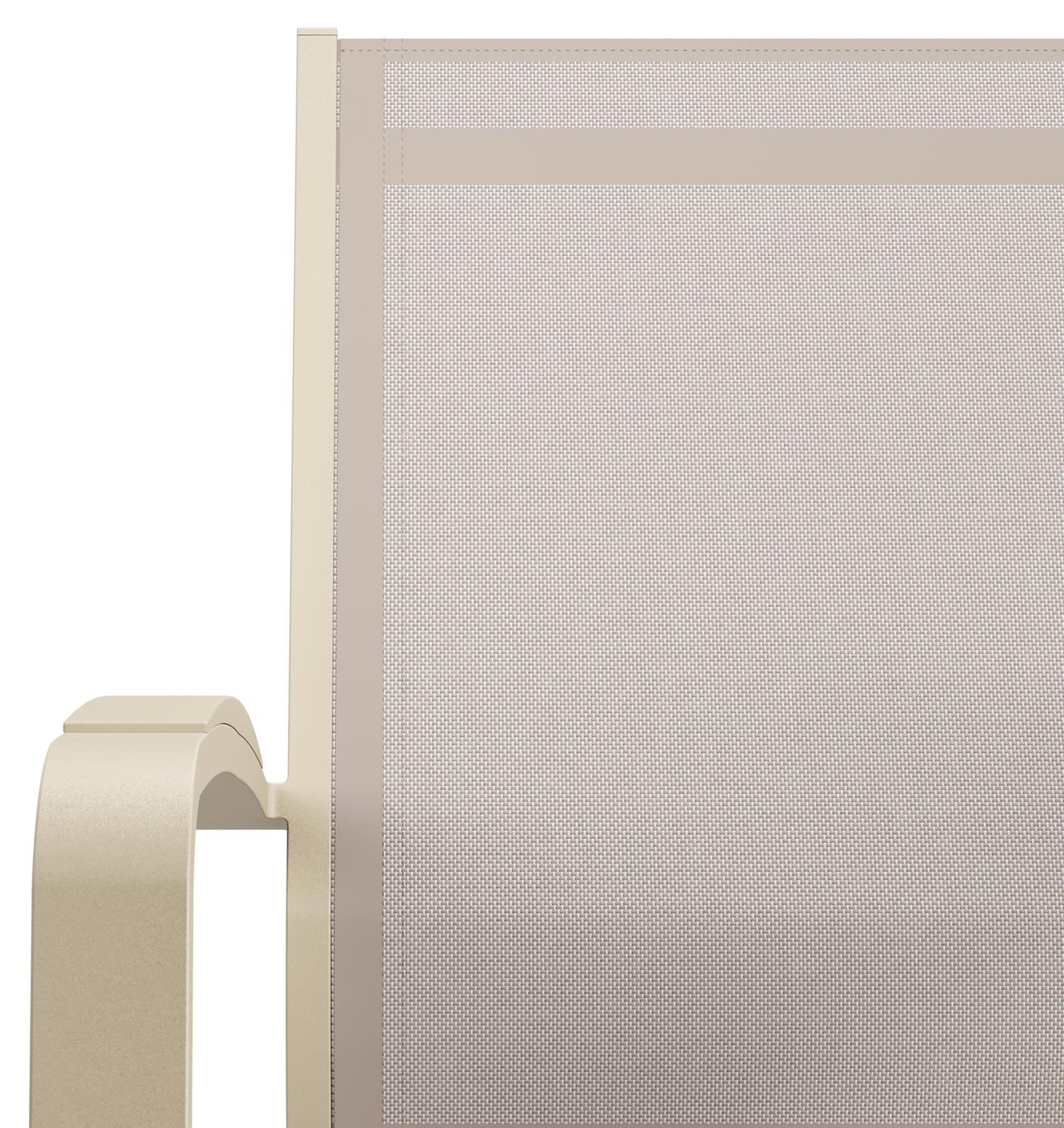 Lioni stapelbare tuinstoel in beige aluminium en beige textilene