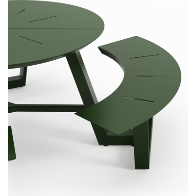 Rondino picknicktafel in groen aluminium - Dia. 207 cm