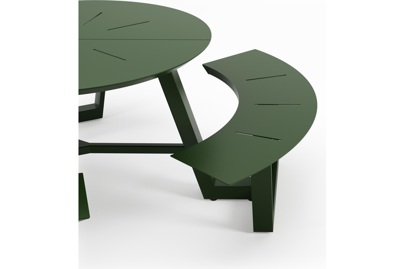 Rondino picknicktafel in groen aluminium - Dia. 207 cm