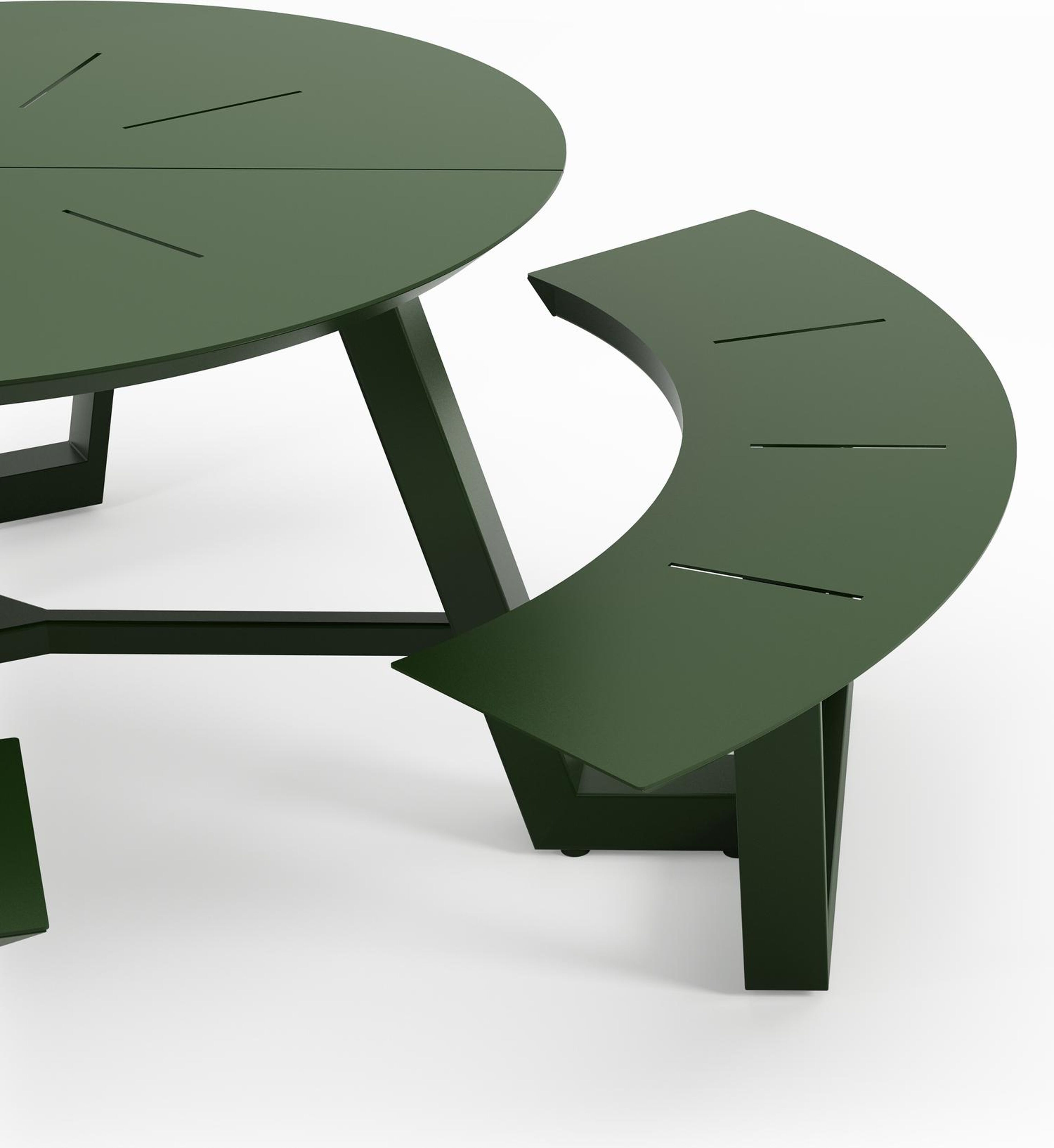Rondino picknicktafel in groen aluminium - Dia. 207 cm