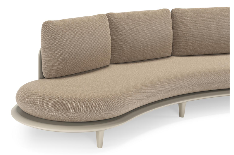Bomero loungebank in beige aluminium met firenze earth all weather solica kussen