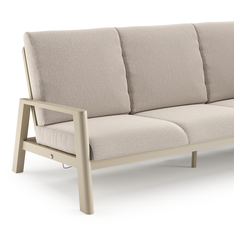 Cirello loungeset in beige aluminium met slow farafra all weather sunbrella® luxe kussen