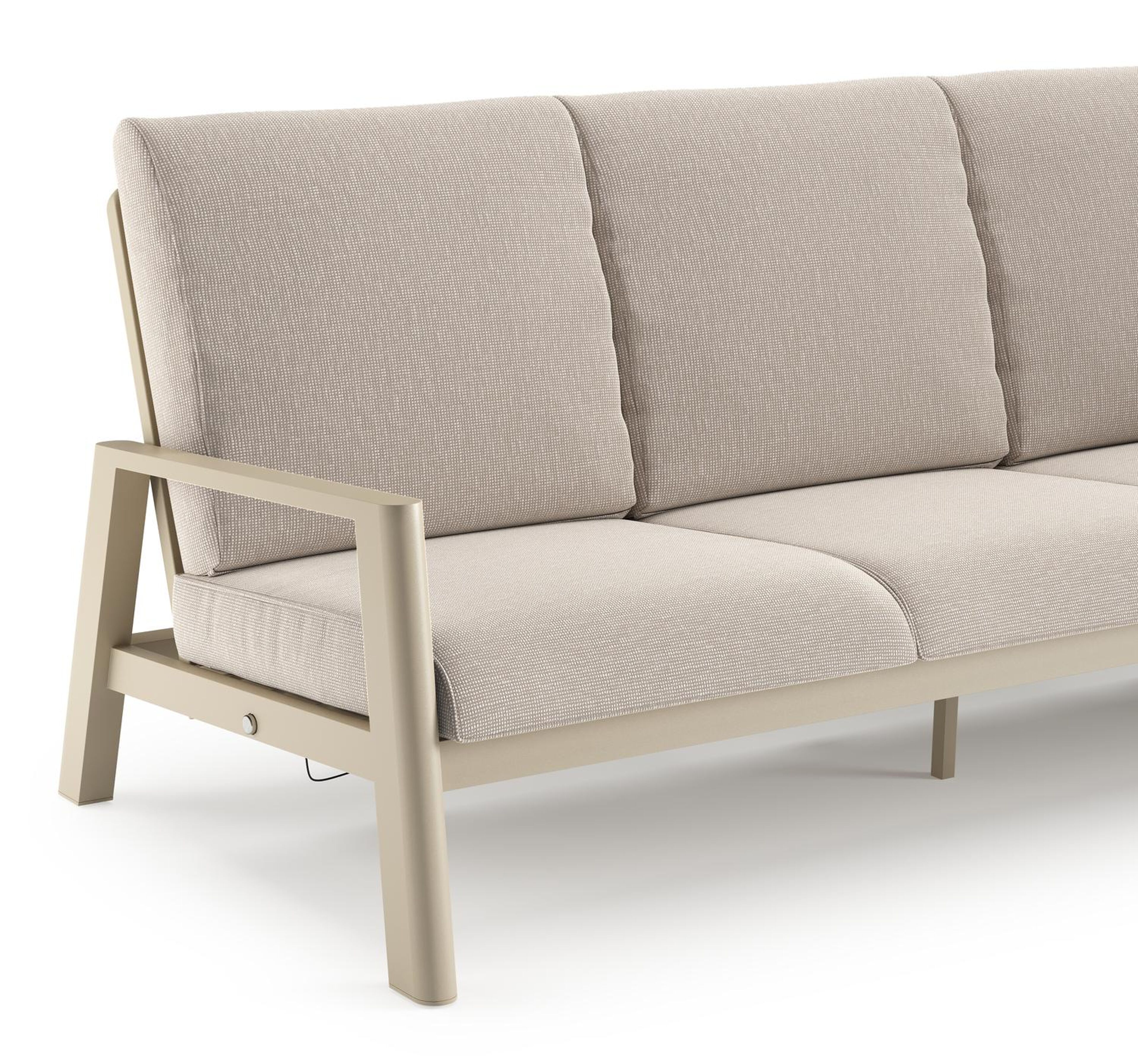Cirello loungeset in beige aluminium met slow farafra all weather sunbrella® luxe kussen