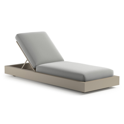 Como verstelbaar ligbed in beige aluminium met natte grey chine all weather sunbrella® luxe