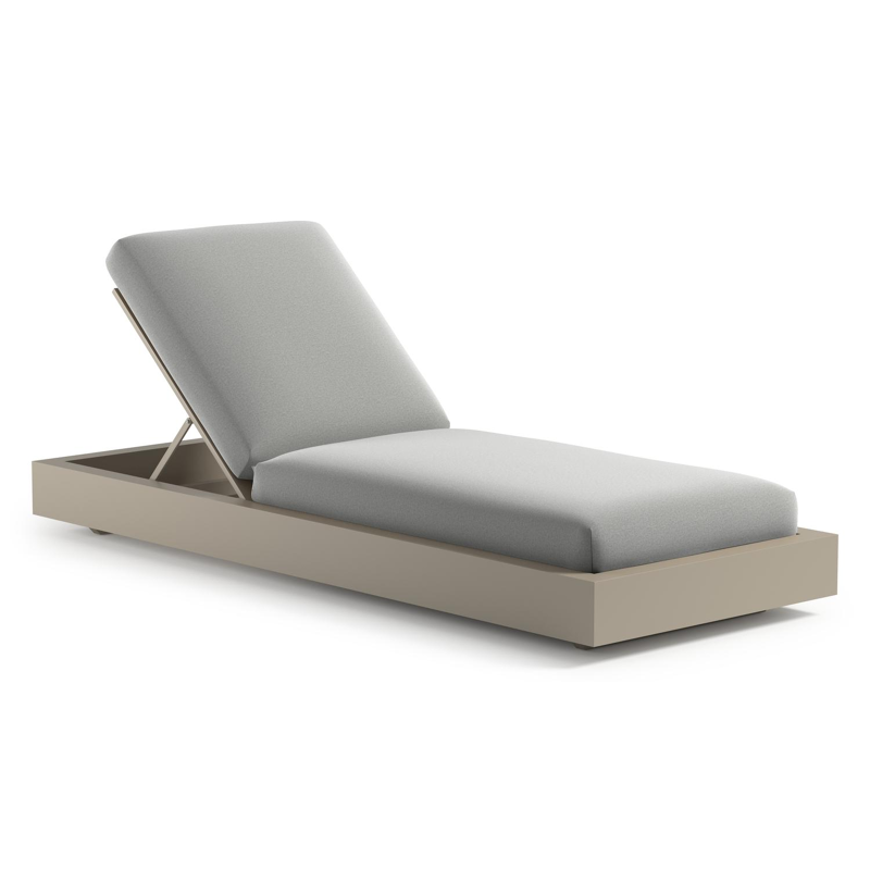 Como verstelbaar ligbed in beige aluminium met natte grey chine all weather sunbrella® luxe