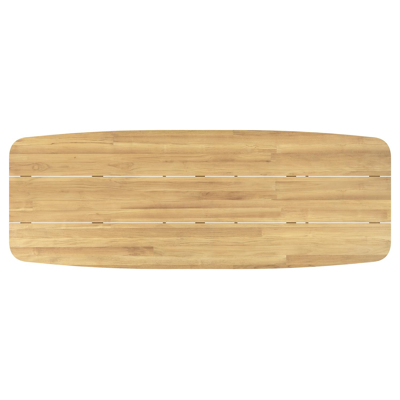 Orso tuintafel bootvorm in beige aluminium en teak - L 315 x B 115 x H 74.5 cm
