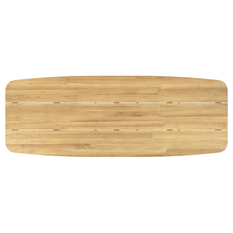 Orso tuintafel bootvorm in beige aluminium en teak - L 315 x B 115 x H 74.5 cm