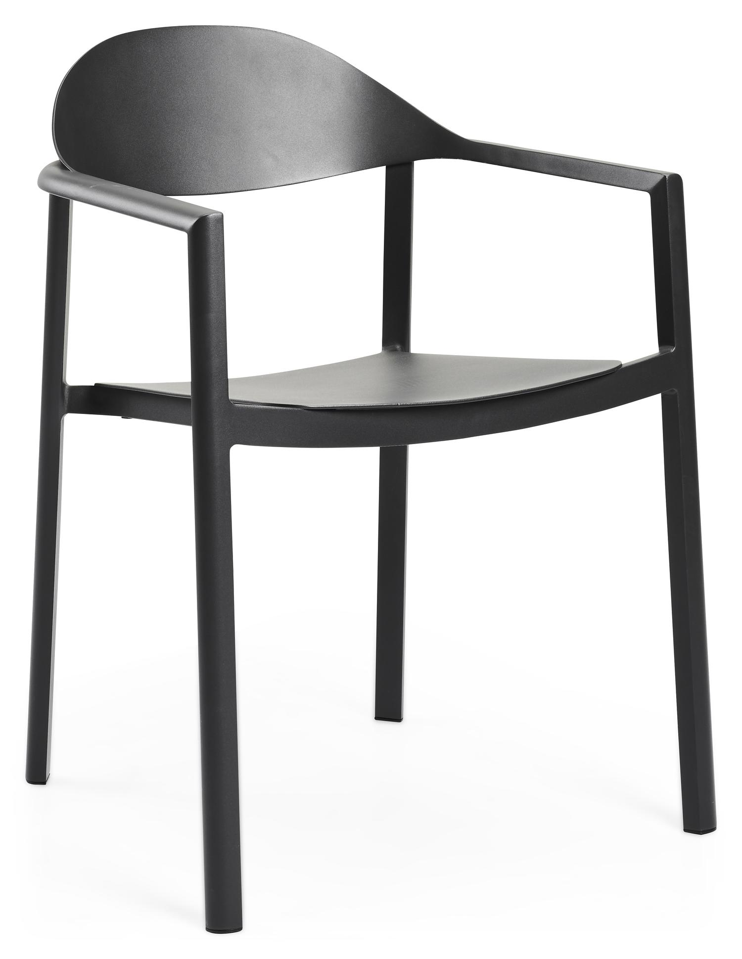 Fano (Piemonte) stapelbare tuinstoel in zwart aluminium