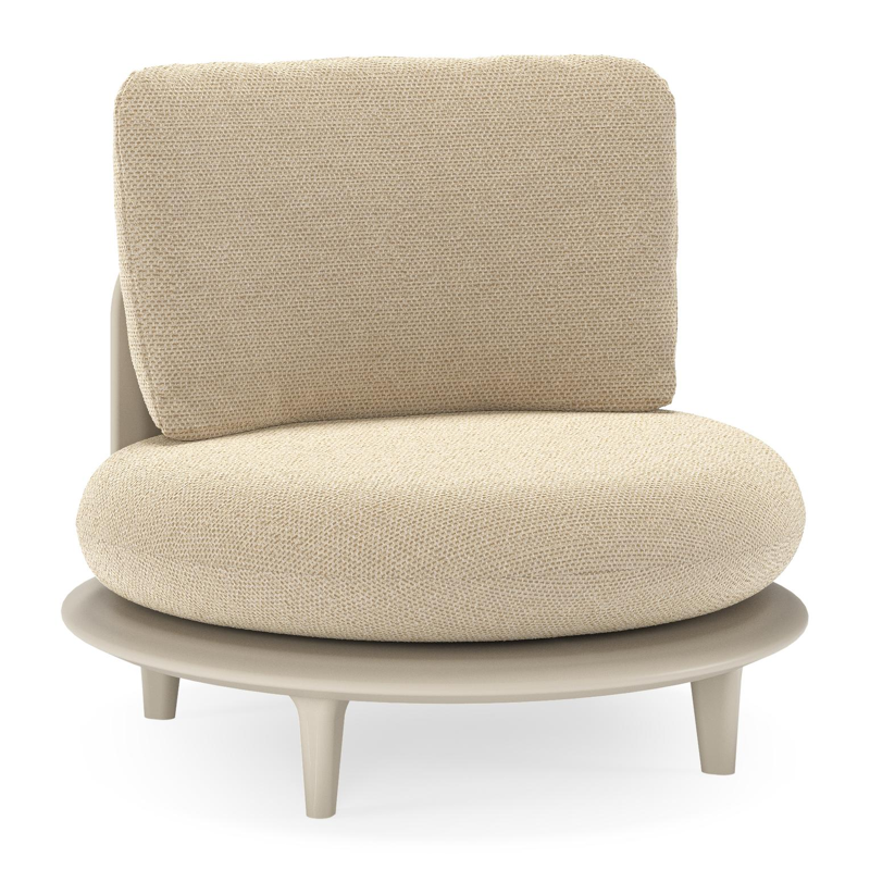 Bomero loungestoel in beige aluminium met althea camel all weather cosytica kussen