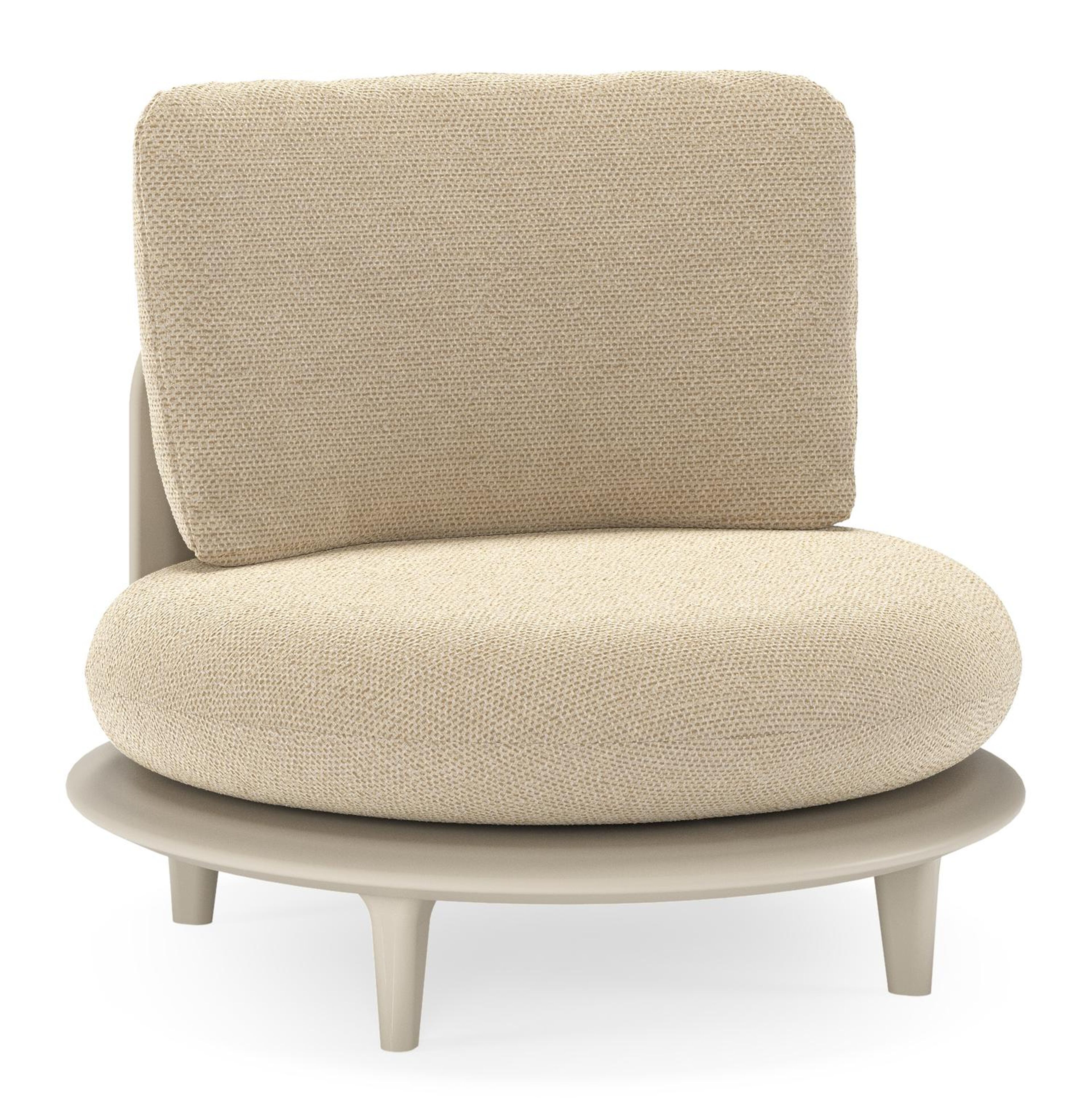 Bomero loungestoel in beige aluminium met althea camel all weather cosytica kussen