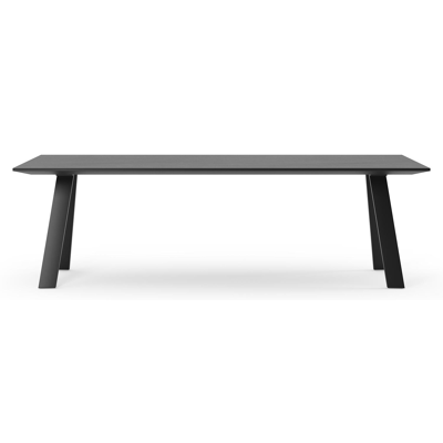 Table de jardin Cesano en aluminium noir et céramique pleine basalt black - Lg 240 x Larg. 100 x H 75 cm
