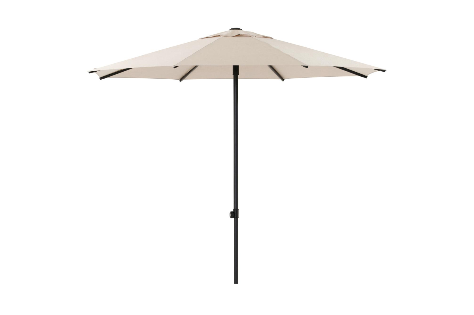 Umbria staanparasol in zwart aluminium met beige all weather sunbrella® premium parasoldoek - Dia. 250 cm (zonder voet)