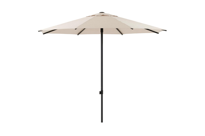 Umbria staanparasol in zwart aluminium met beige all weather sunbrella® luxe parasoldoek - Dia. 250 cm (zonder voet)