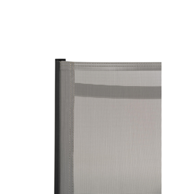 Alora tuinset in zwart aluminium en naturel polywood tafelblad met 6 stapelbare Bahia tuinstoelen