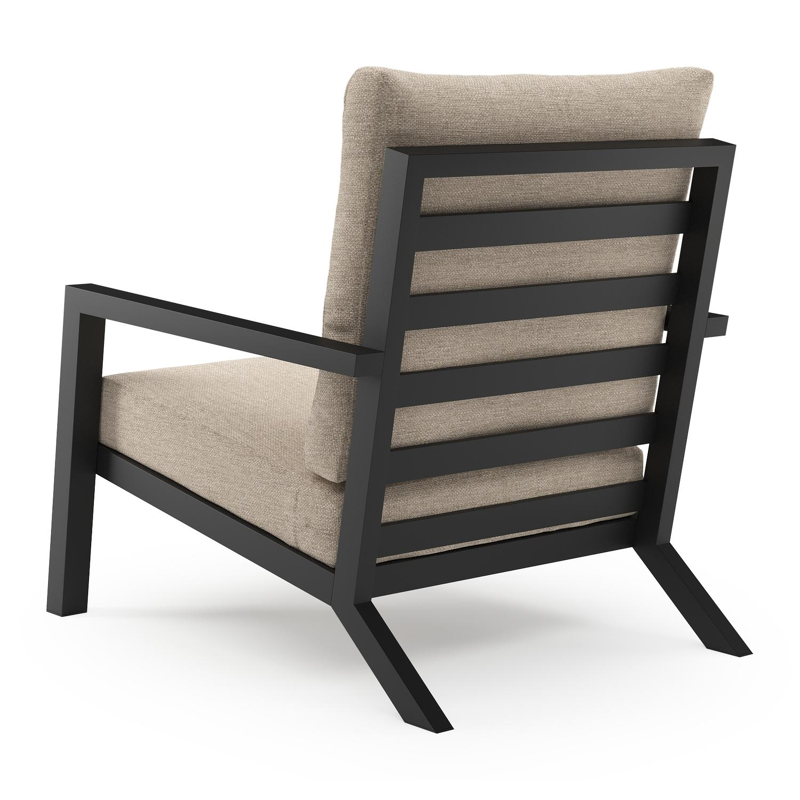 Arnes loungestoel in zwart aluminium met rustic weather+ softtouch kussen