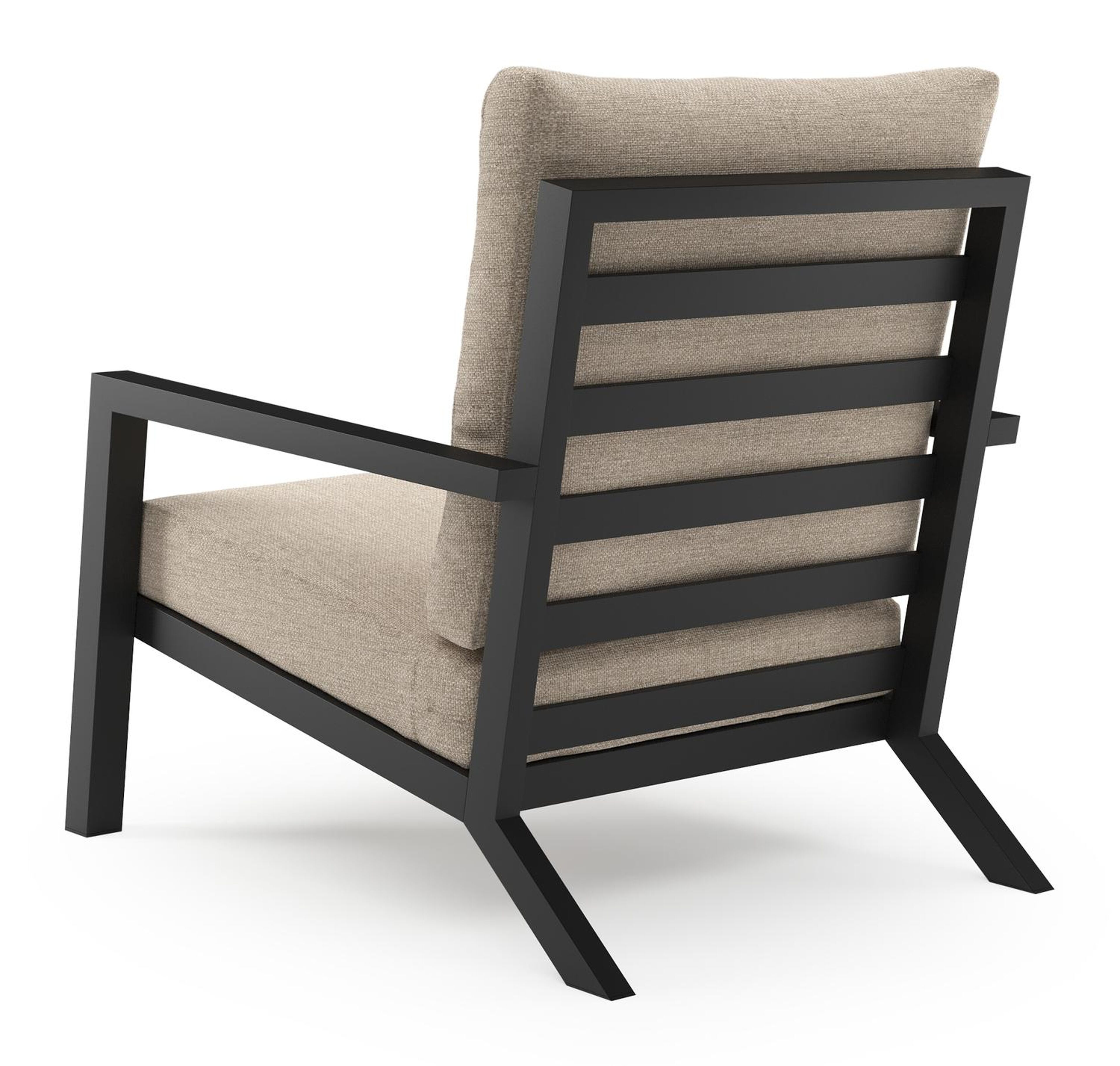 Arnes loungestoel in zwart aluminium met rustic weather+ softtouch kussen