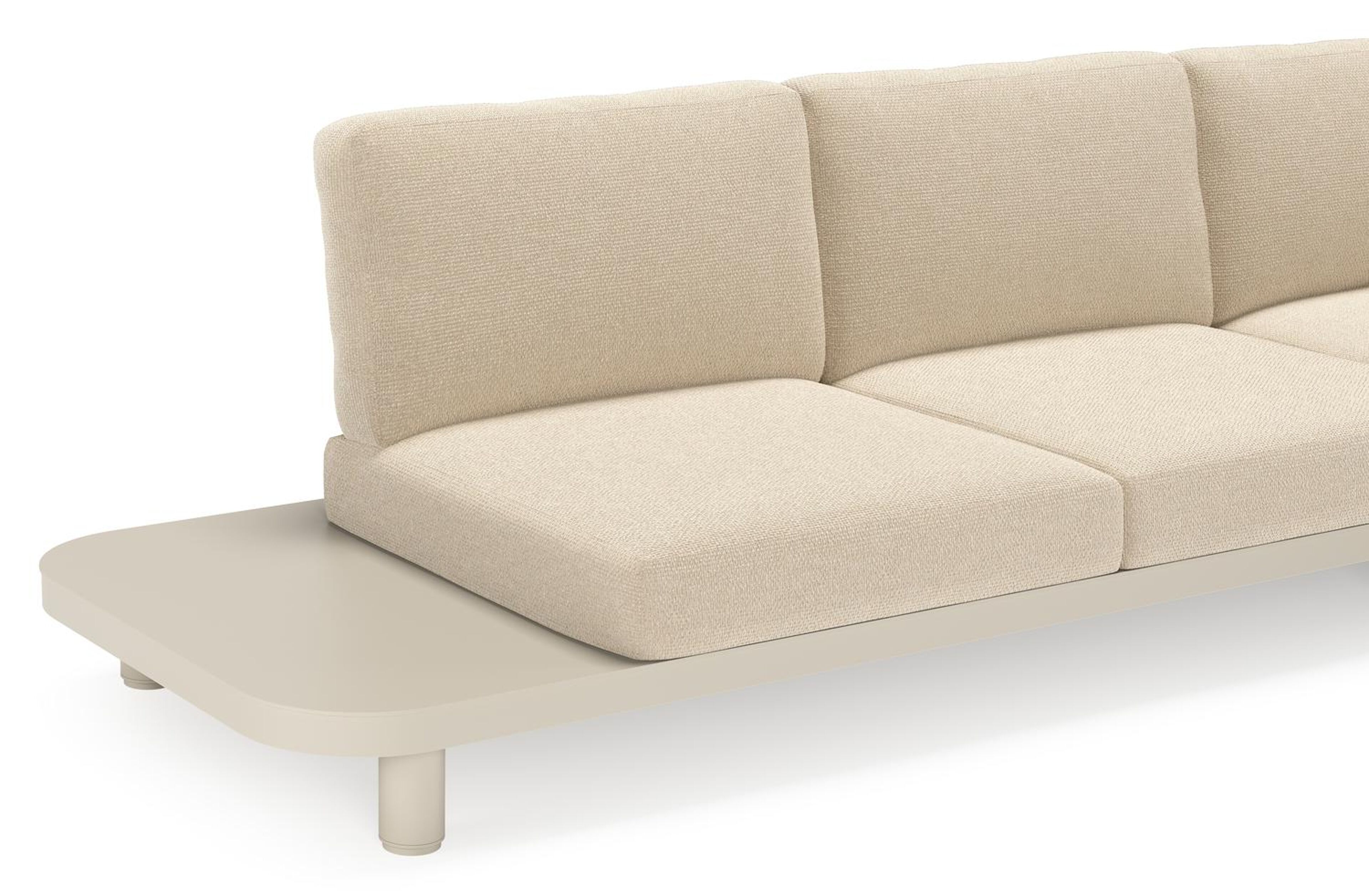 Salon de jardin d'angle Donato en aluminium beige et coussins en all weather cosytica althea chalk