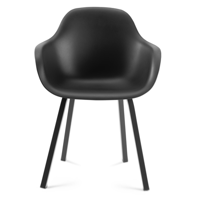 Virano tuinstoel in zwart aluminium en zwart kunststof