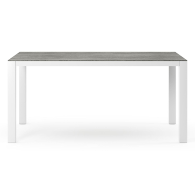 Como tuintafel in wit aluminium en volkeramiek Aspen Grey - L 160 x B 100 x H 75 cm