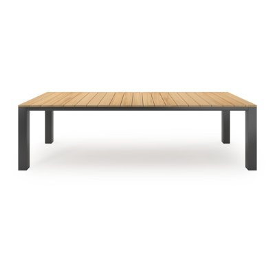 Nano tuintafel in zwart aluminium en teak - L 280 x B 110 x H 75 cm