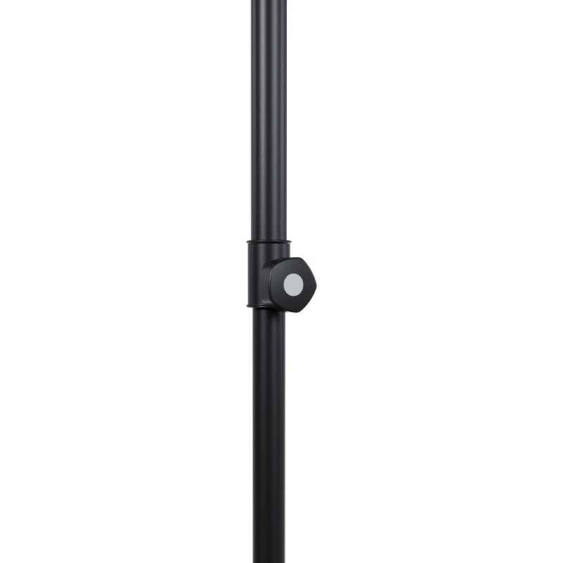 Parasol droit Umbria en aluminium noir et toile de parasol All Weather Sunbrella® Premium beige - Diam. 250 cm avec pied de parasol Intenso 60 kg