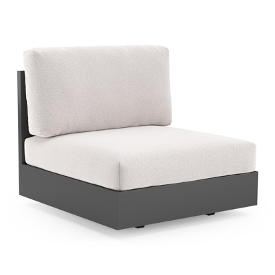Fauteuil de jardin Como en aluminium noir et coussins en all weather solica ego eggshell