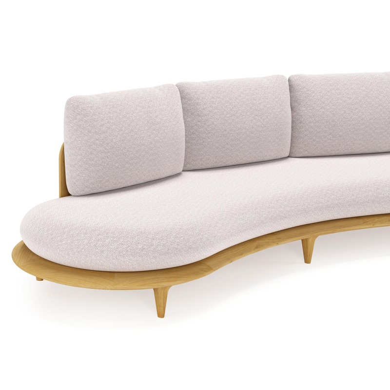 Bomero loungeset in teak met wander gobi all weather sunbrella® luxe kussen