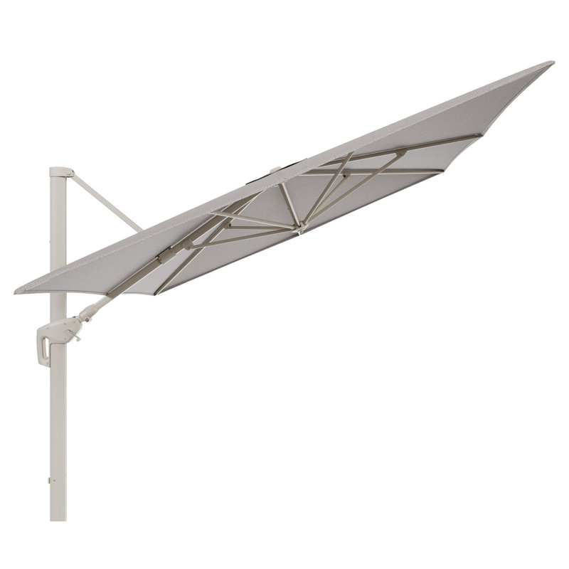Minore zweefparasol met tiltfunctie in beige aluminium en Wander Granite All Weather Sunbrella® Luxe parasoldoek - L1 400 x L2 300 cm (zonder voet)