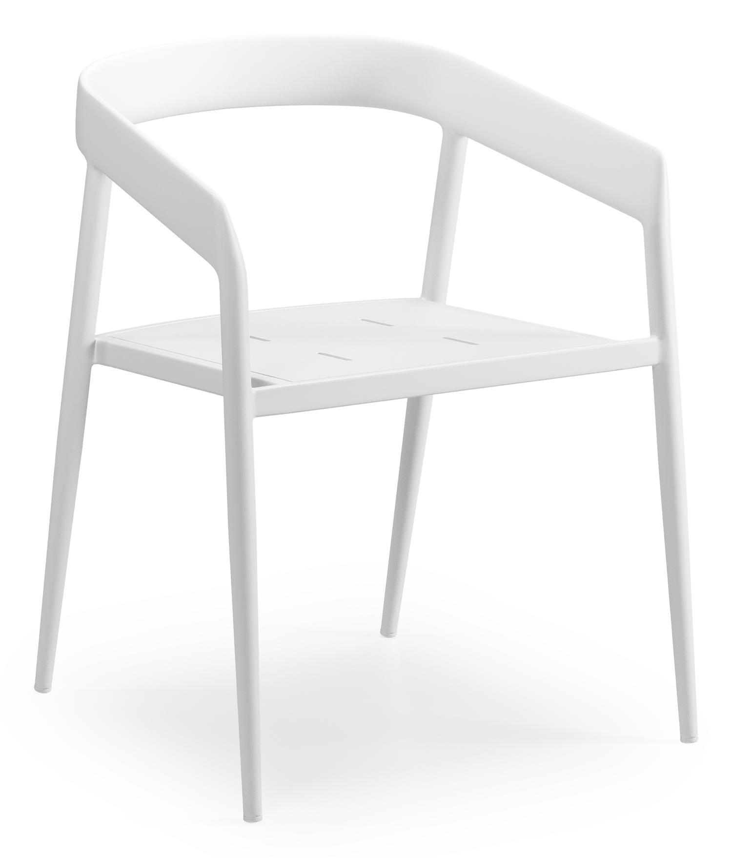 Chaise de jardin empilable Donato en aluminium blanc