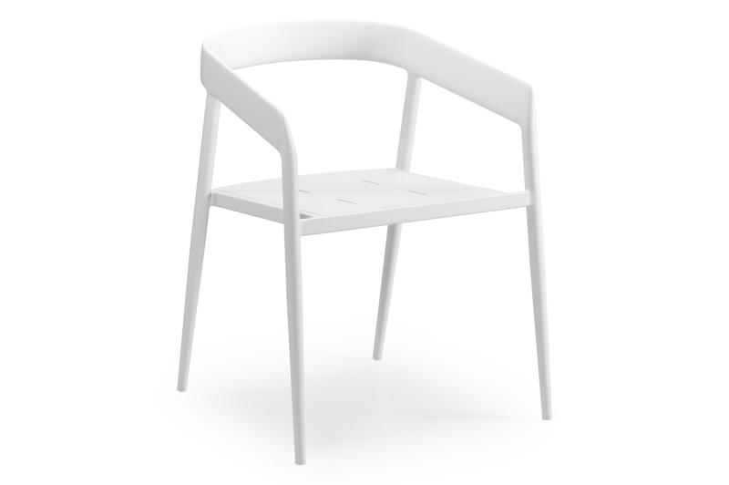 Donato tuinstoel in wit aluminium