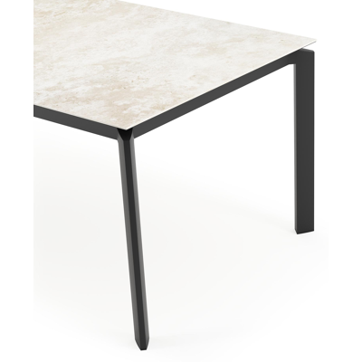 Cirello tuintafel rechthoekig in zwart aluminium en volkeramiek Rapolano L 200 x B 100 cm