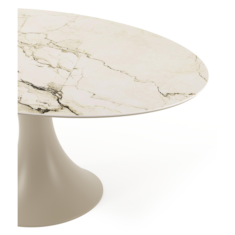 Fano tuintafel ovaal in beige aluminium en volkeramiek Colorado Dunes L 180 x B 110 x H 75 cm x H 75 cm