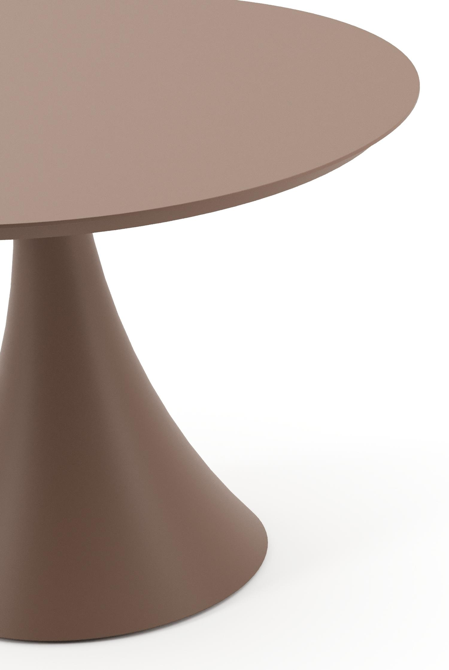 Fano tuintafel in taupe aluminium - Dia. 110 cm