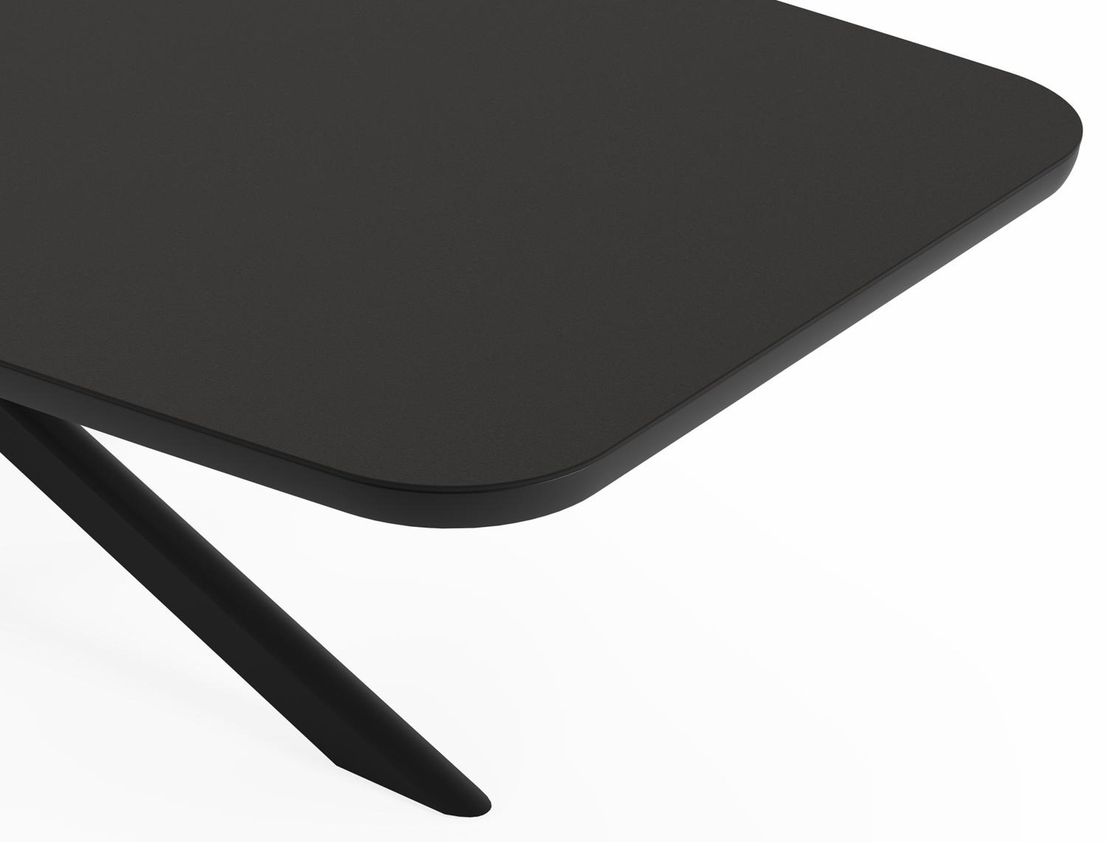 Ensemble de jardin Pamplona en aluminium noir et sintered stone notte minerale avec 8 chaises de jardin Gerona