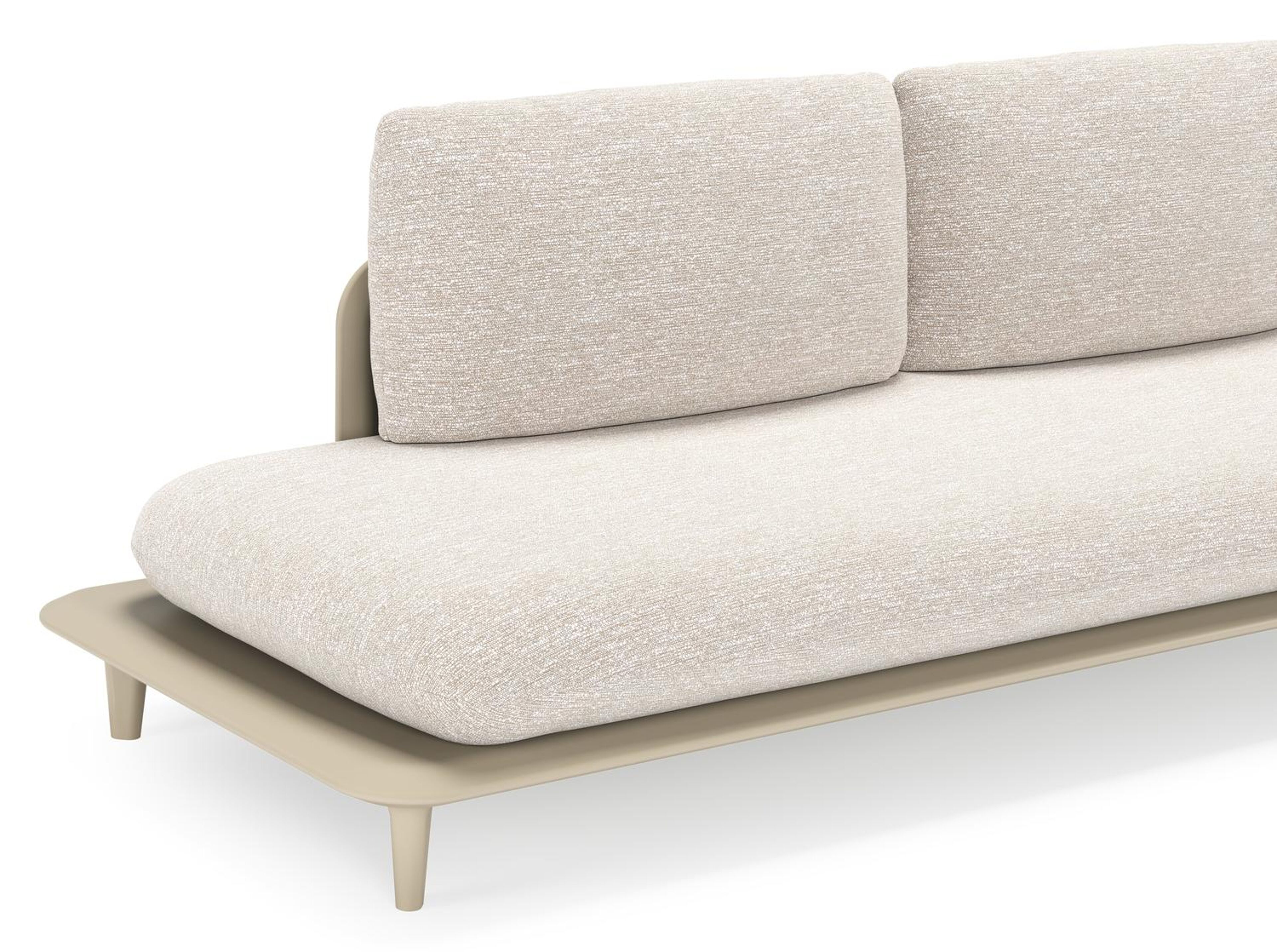 Bomero loungehoek in beige aluminium met tundra sand all weather sunbrella® luxe kussen