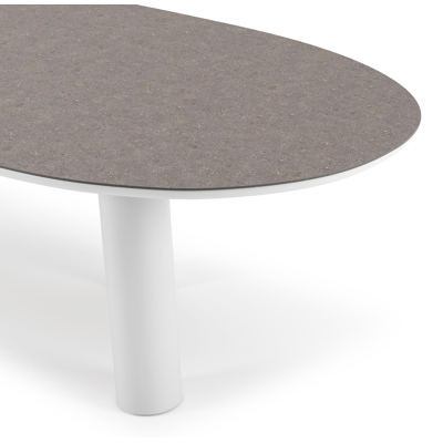 Organo tuintafel organisch in wit aluminium en volkeramiek Wulong - L 280 x B 120 x H 74 cm