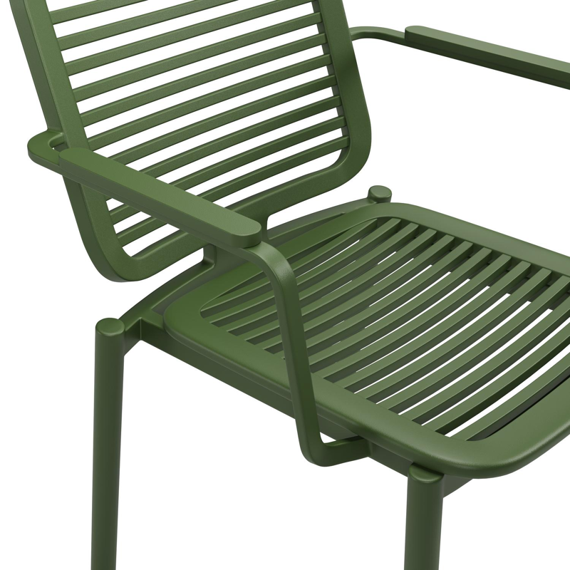 Fano stapelbare tuinstoel in groen aluminium