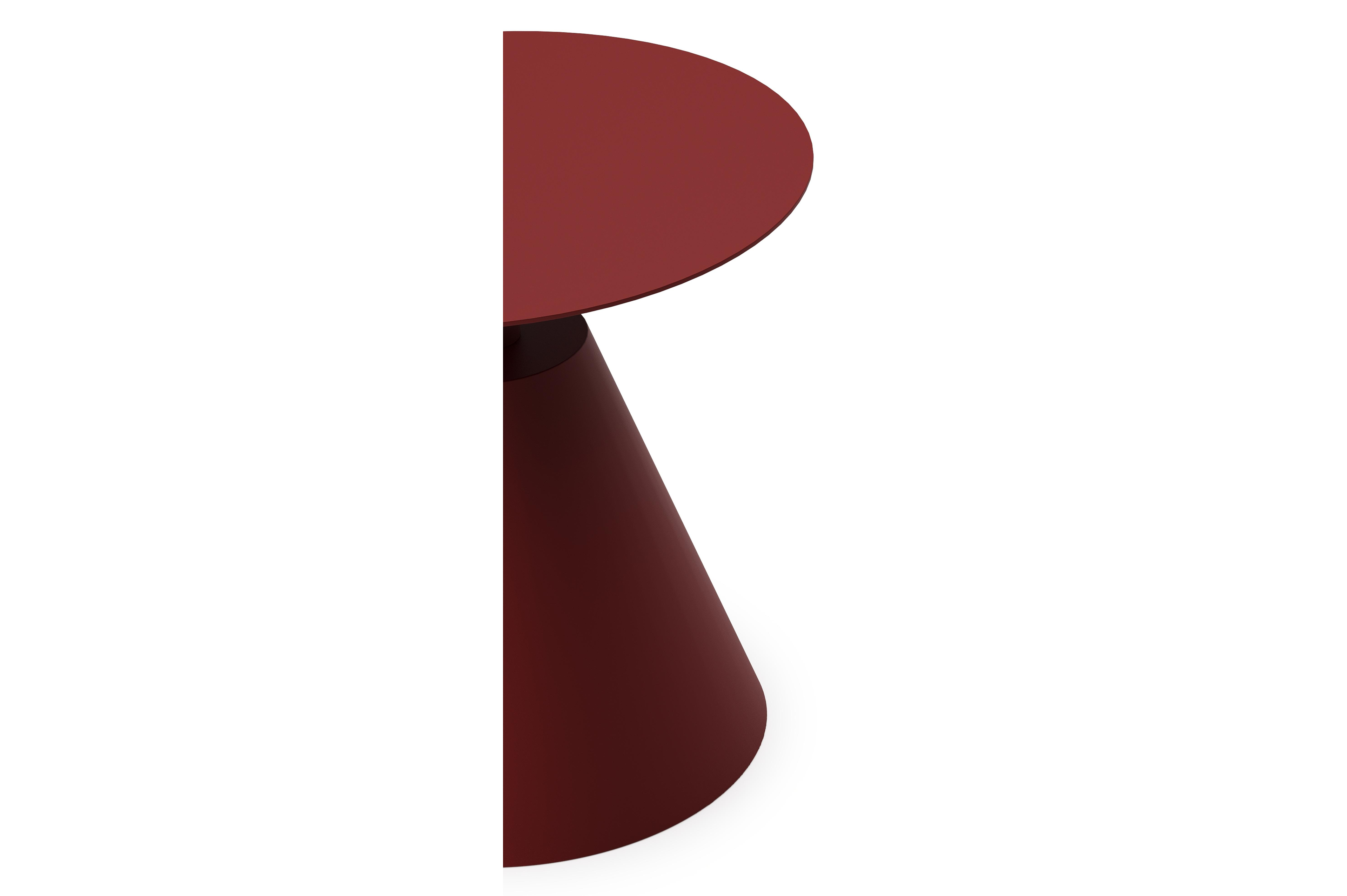 Table d'appoint Lucca en aluminium ruby - Diam. 50 cm
