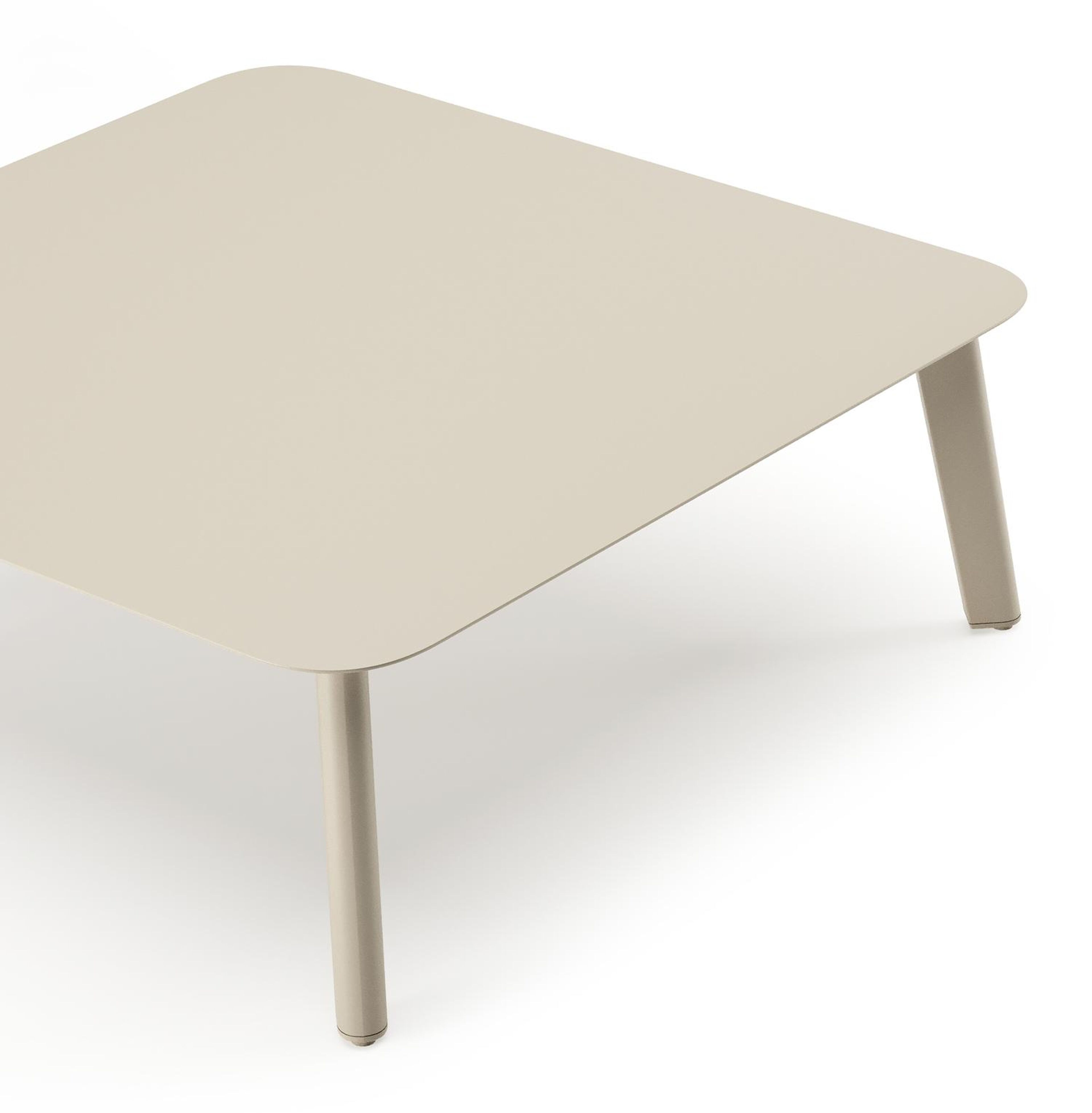 Mosa loungetafel in beige aluminium en aluminium beige - L 85 x B 85 x H 30 cm