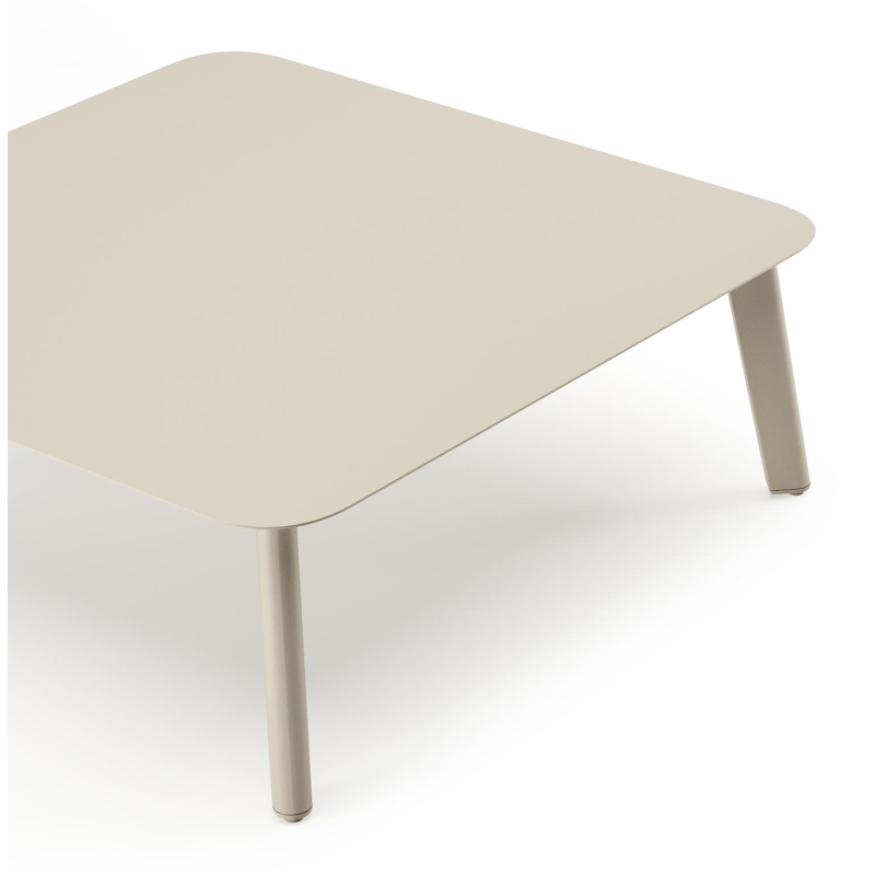 Mosa loungetafel in beige aluminium en aluminium beige - L 85 x B 85 x H 30 cm