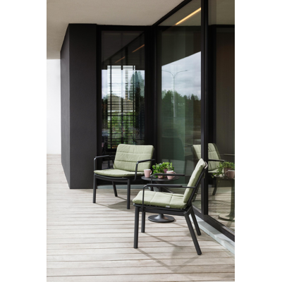 Fano loungezetel 1-zit in zwart aluminium