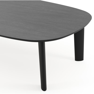 Amico tuintafel bombo xl in zwart aluminium en volkeramiek Basalt Black - L 270 x B 148 x H 73.5 cm