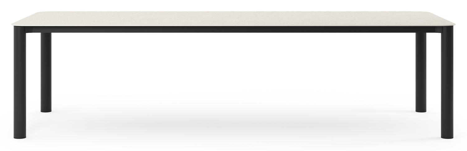 Orso tuintafel rechthoekig afgerond in zwart aluminium en volkeramiek shilin - L 290 x B 110 x H 74.5 cm