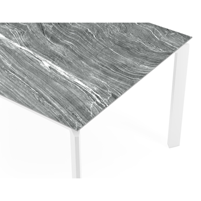 Table de jardin Cirello en aluminium blanc et ceramique pleine mar del plata - Lg. 200 x Larg. 100 x H 75,6 cm
