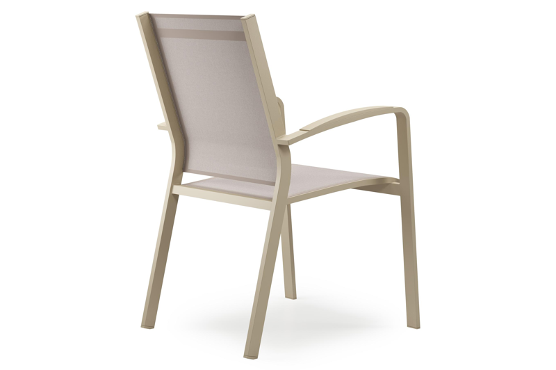 Lioni stapelbare tuinstoel in beige aluminium en beige textilene