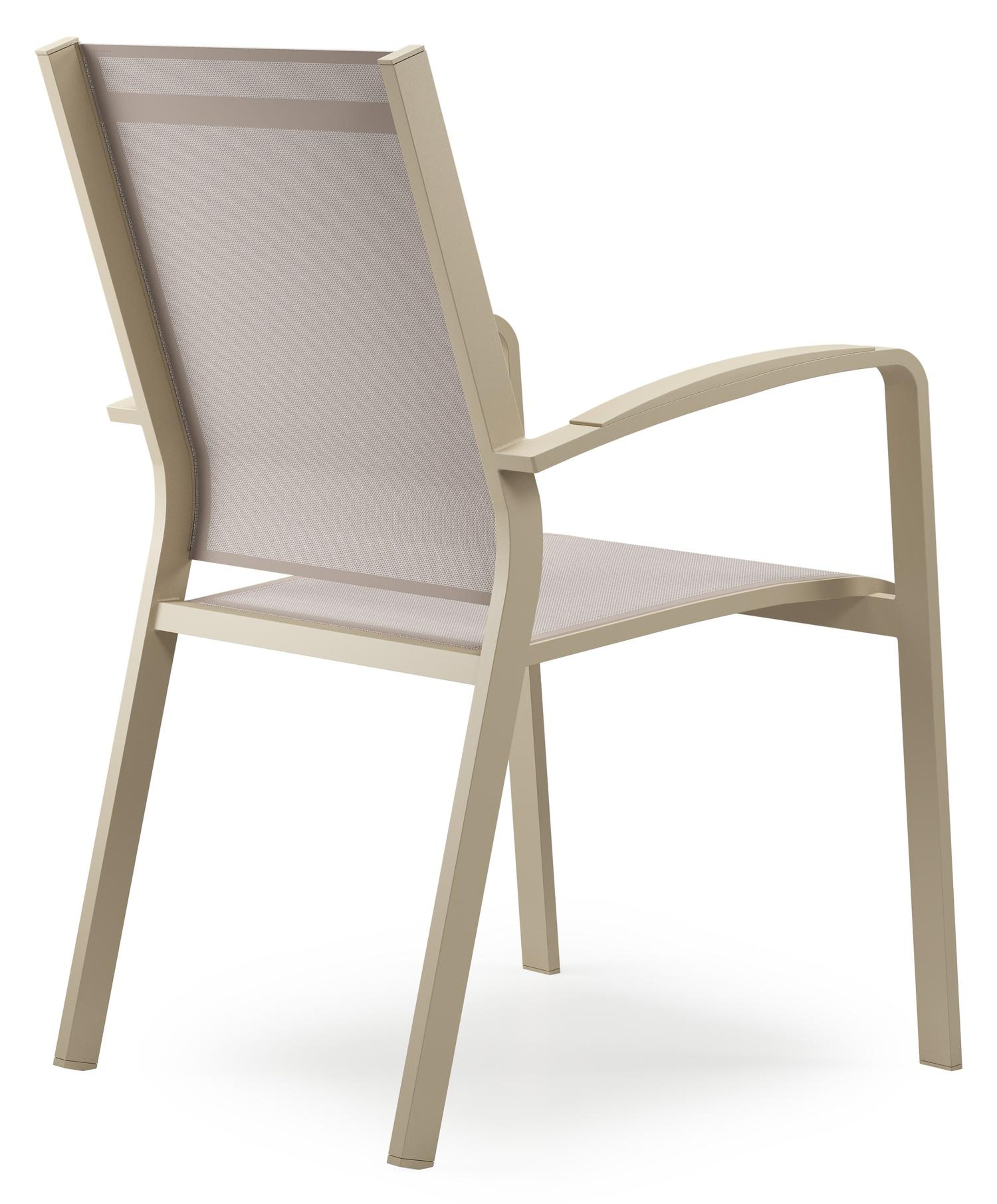 Lioni stapelbare tuinstoel in beige aluminium en beige textilene